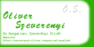 oliver szeverenyi business card