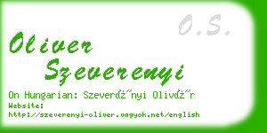 oliver szeverenyi business card